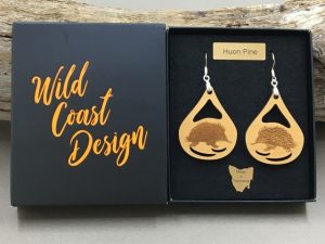 Huon Pine Echidna Earrings