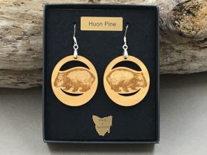 Huon Pine Wombat Earrings